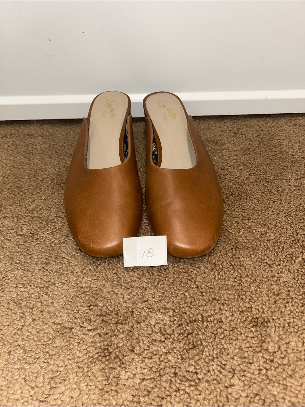 Seychelles Tan Leather Slip-On Mules
